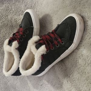 Women's Jellypop Sneakers with sherpa trim & Buffalo Plaid Laces